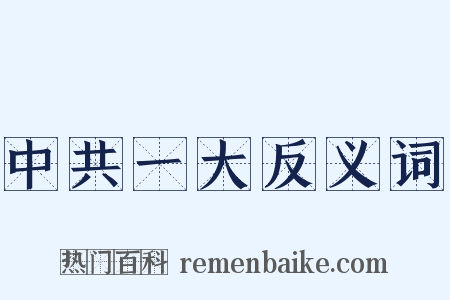 中共一大反义词是什么意思的图片